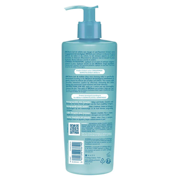 Bioderma ABCDerm, back of the pump bottle