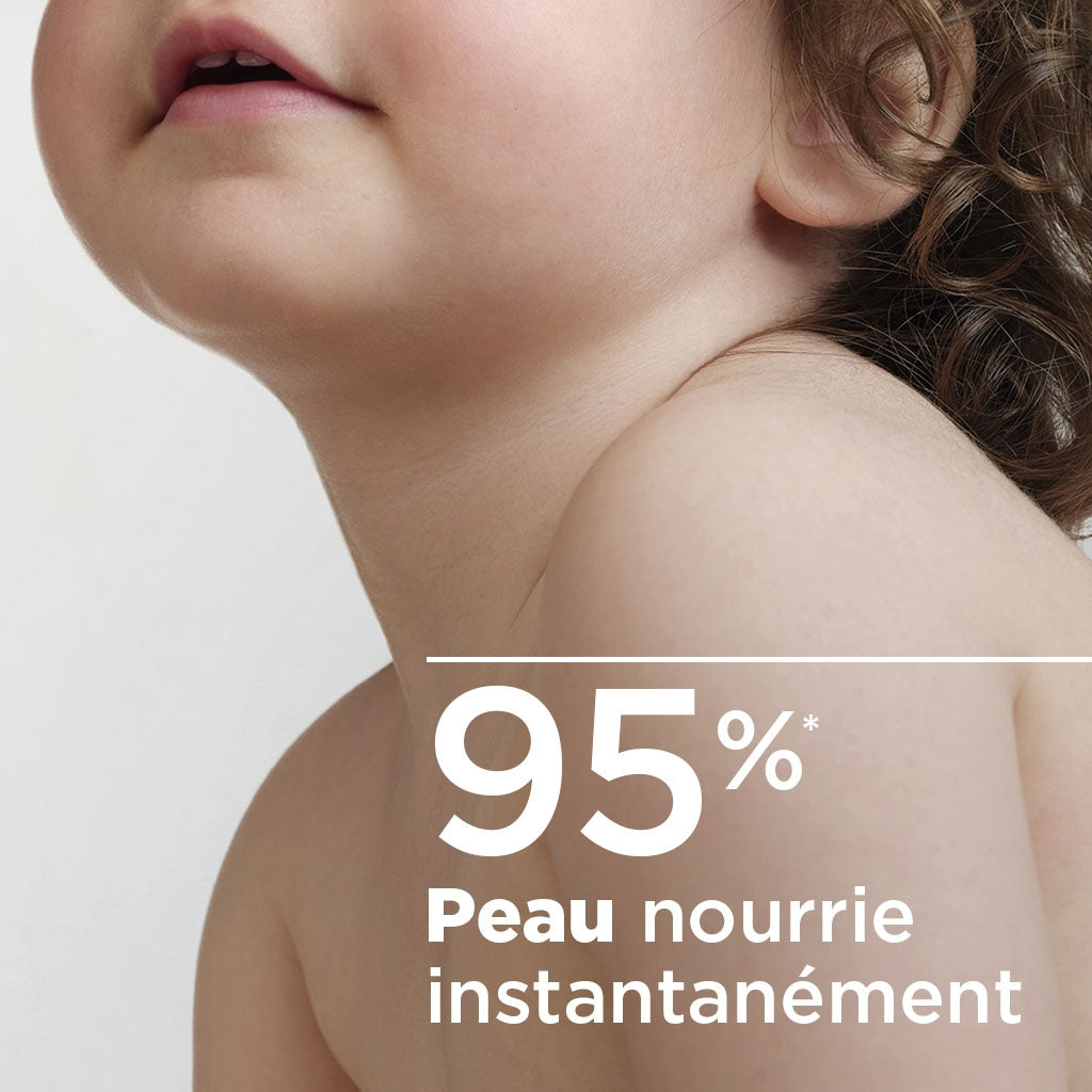 Bioderma ABCDerm Cold Cream, close-up of a child's neck and shoulder with text in French