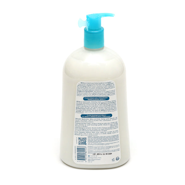Bioderma ABCDerm Cold Cream, back of the pump bottle
