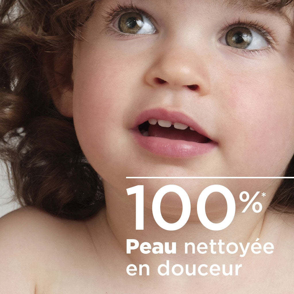 Bioderma ABCDerm, close-up of a toddler's face with text in French