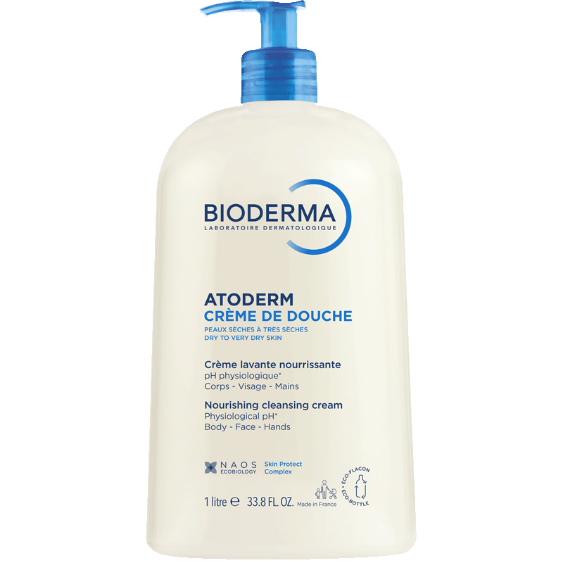 Bioderma Atoderm shower cream 1l, front of the pump bottle