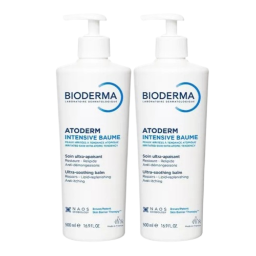 Bioderma Atoderm Intensive Ultra-Soothing Balm 500ml, pack of 2 pump bottles