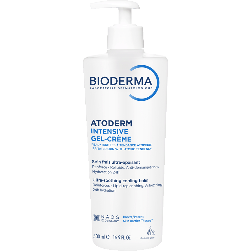 Bioderma Atoderm 500ml, front of the pump bottle