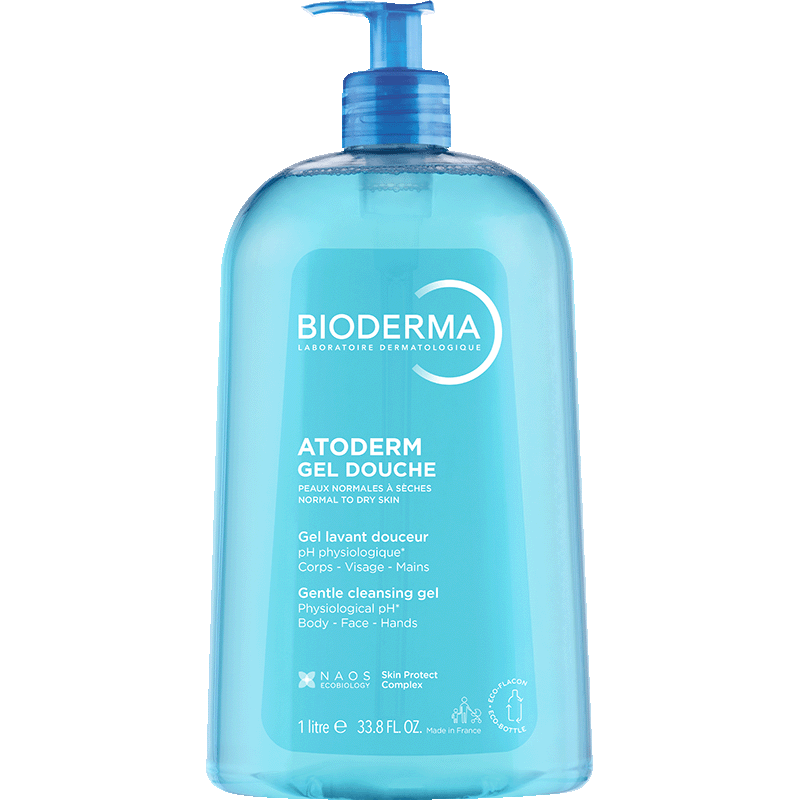 Bioderma Atoderm Shower Gel ECO Refill 1l, front of the pump bottle