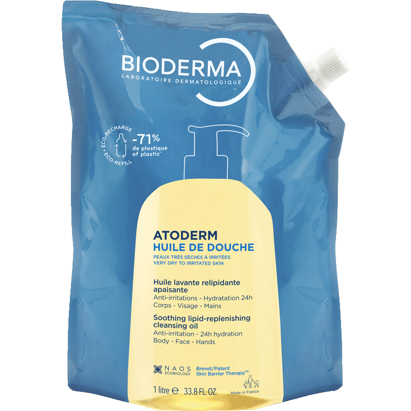 Bioderma Atoderm 1l, front of the refill pouch
