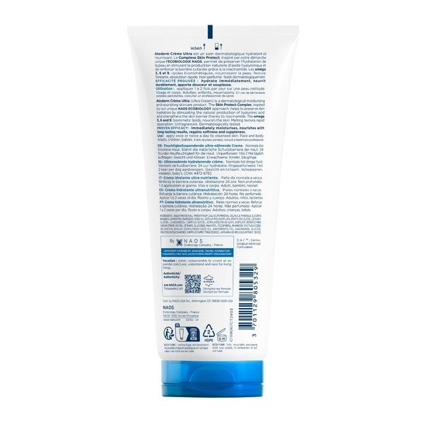 Bioderma Atoderm, back of the tube
