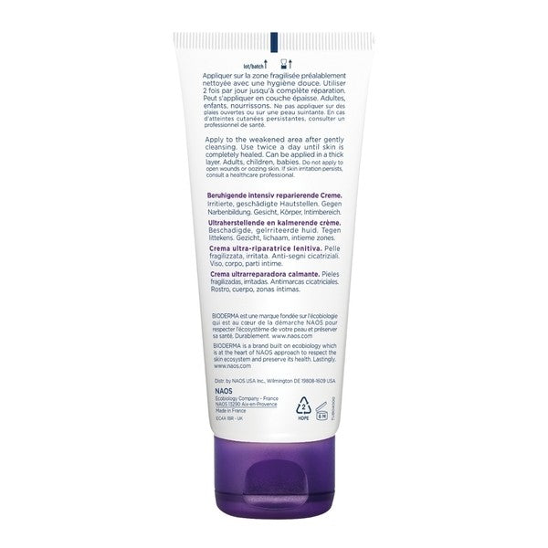 Bioderma Cicabio, back of the tube with directions