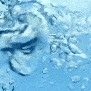 Bioderma Créaline, blue liquid with bubbles, close-up
