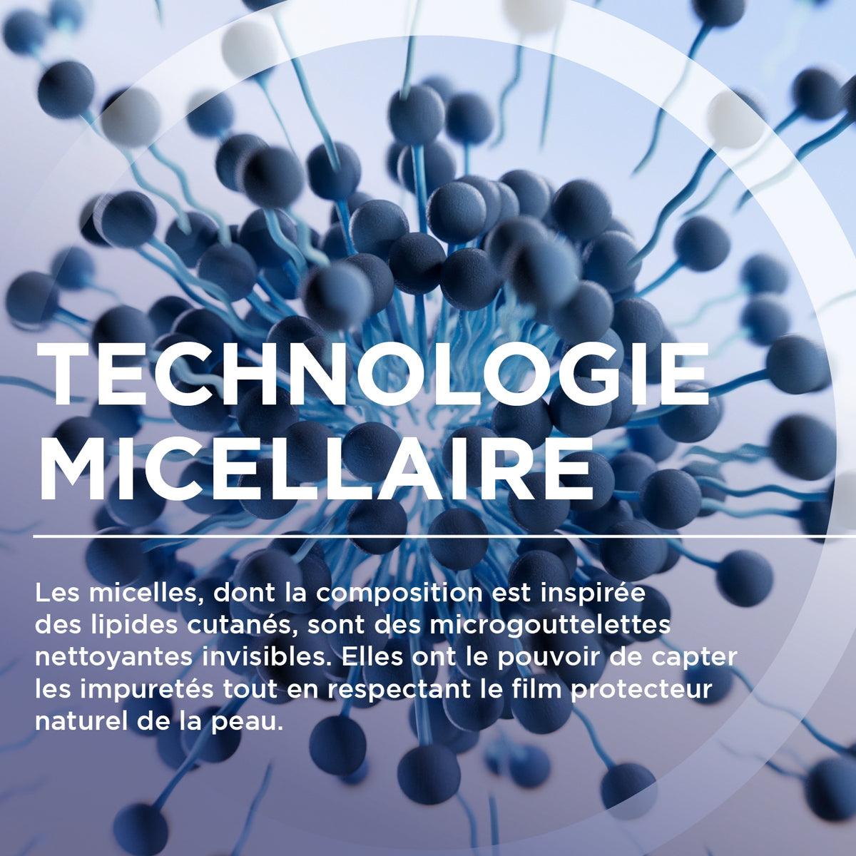 Bioderma Créaline, micellar technology infographic in French