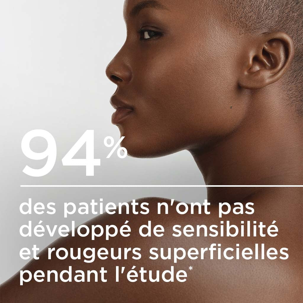 Bioderma Crealine Erycontrol, woman in profile with a study result in French