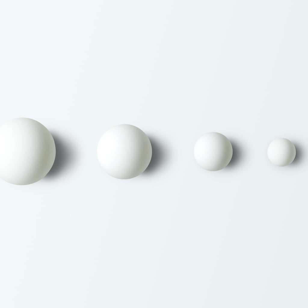 Bioderma Créaline, four drops of cream in decreasing sizes