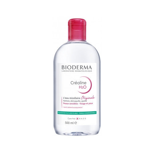 Bioderma Sensibio H2O Micellar Water 500ml clear bottle for sensitive skin, view 1
