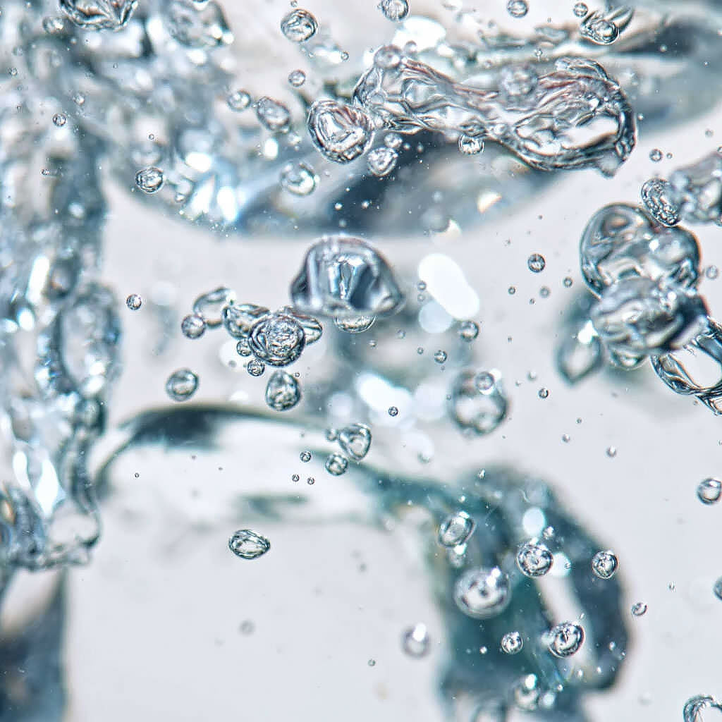 Bioderma Hydrabio H2O, bubbles in clear blue water