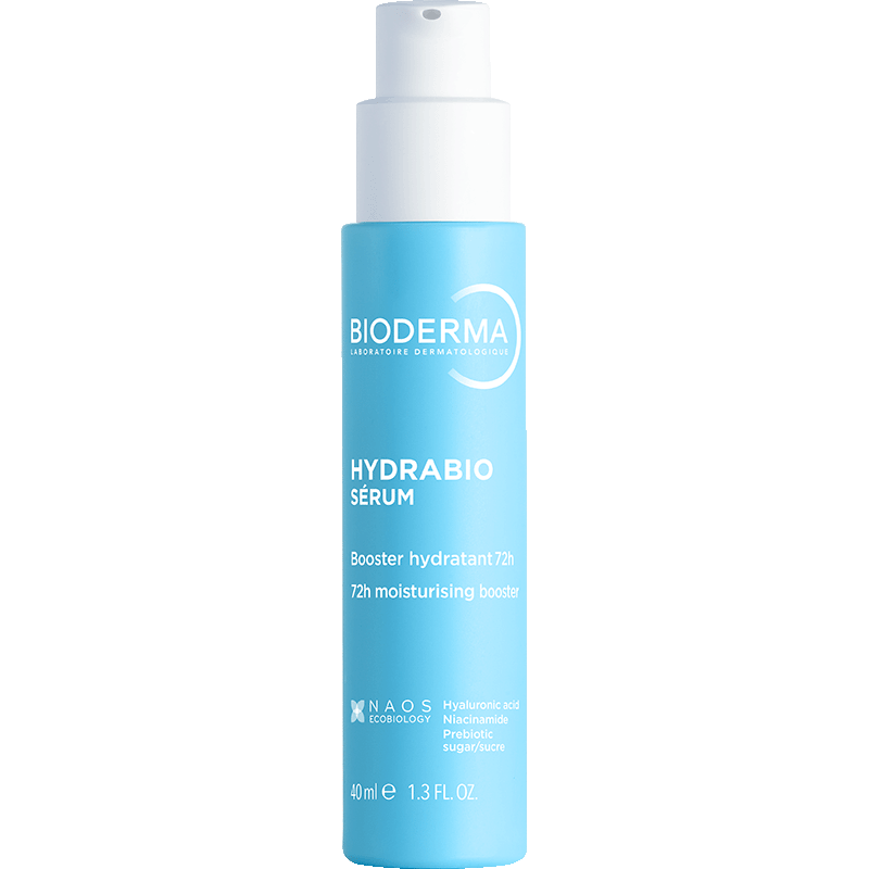 Bioderma Hydrabio Sérum 40ml, front of the pump bottle with the cap on
