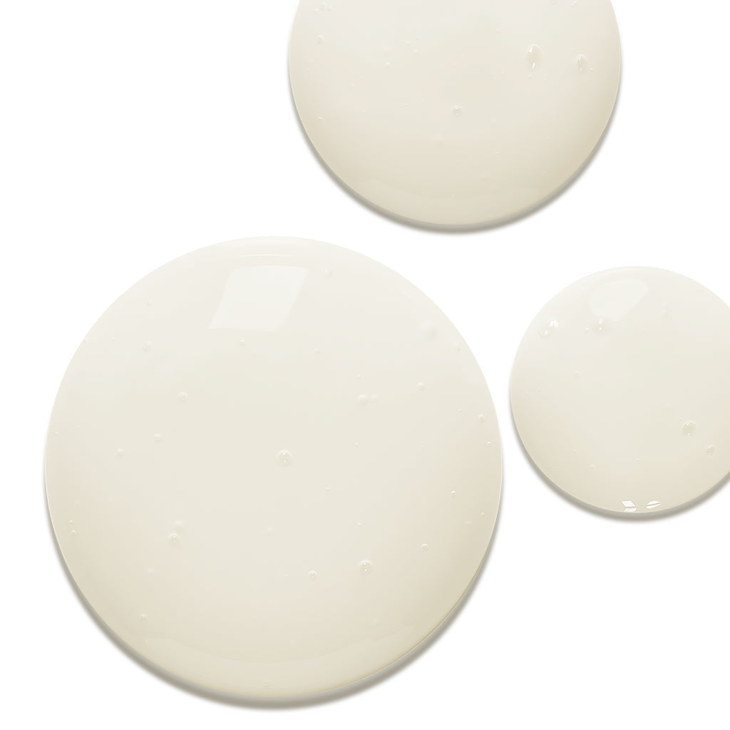 Bioderma Nodé DS+, three pools of pearly shampoo on a white background