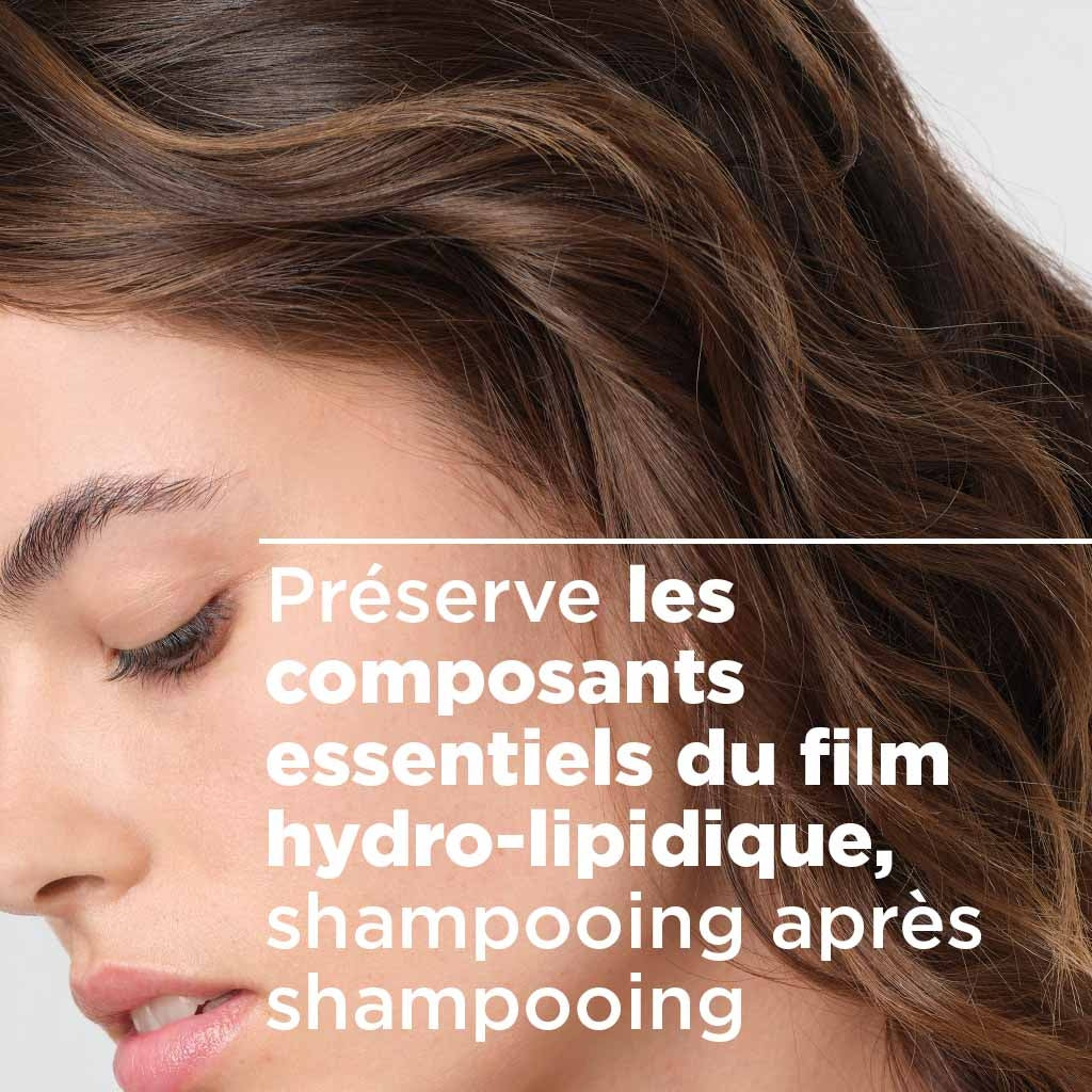 Bioderma Nodé, woman with long brown hair and text in French