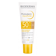 Bioderma Photoderm Aquafluide SPF50+ Gold 40ml tinted sunscreen tube, view 1