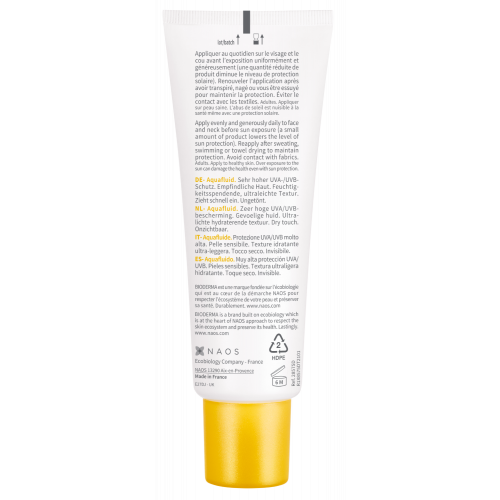 Bioderma Photoderm Aquafluide SPF50+ sunscreen fluid 40ml bottle, alternate angle