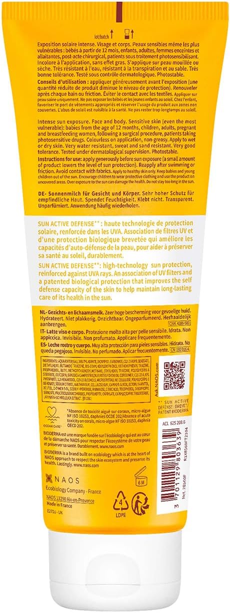 Bioderma Photoderm SPF 50+ Sun Lotion broad-spectrum sunscreen bottle, alternate angle