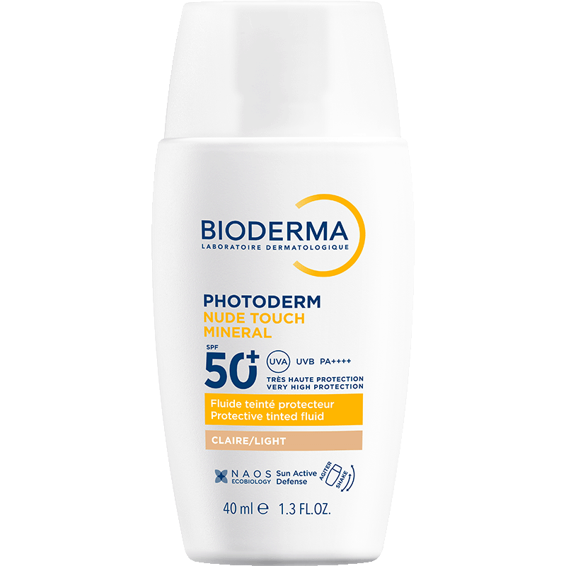 Bioderma Photoderm Nude Touch 40ml, front of the bottle in the new packaging