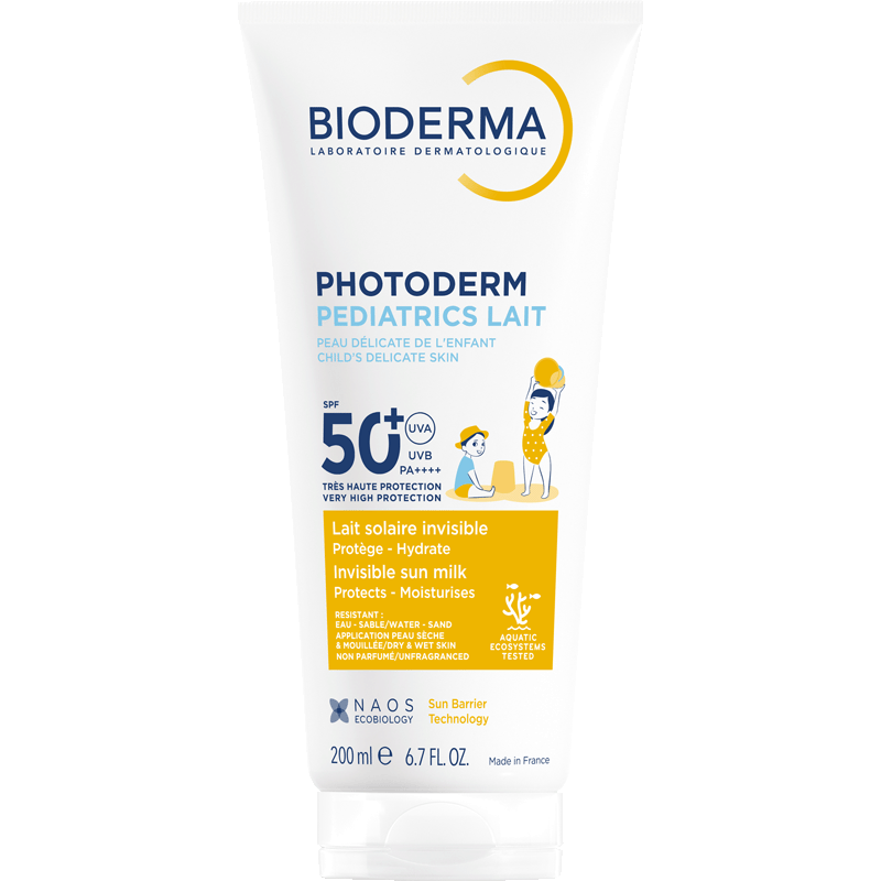 Bioderma Photoderm Pediatrics sun milk 200ml, front of the tube