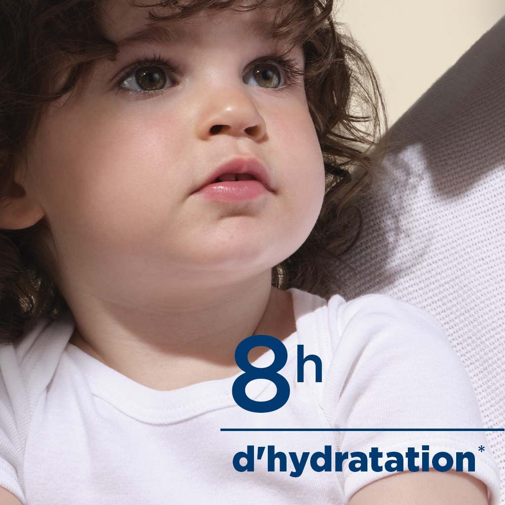 Bioderma Photoderm, close-up of a toddler's face with study results in French
