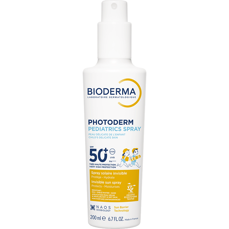 Bioderma Photoderm Pediatrics Spray 200ml, front of the spray bottle