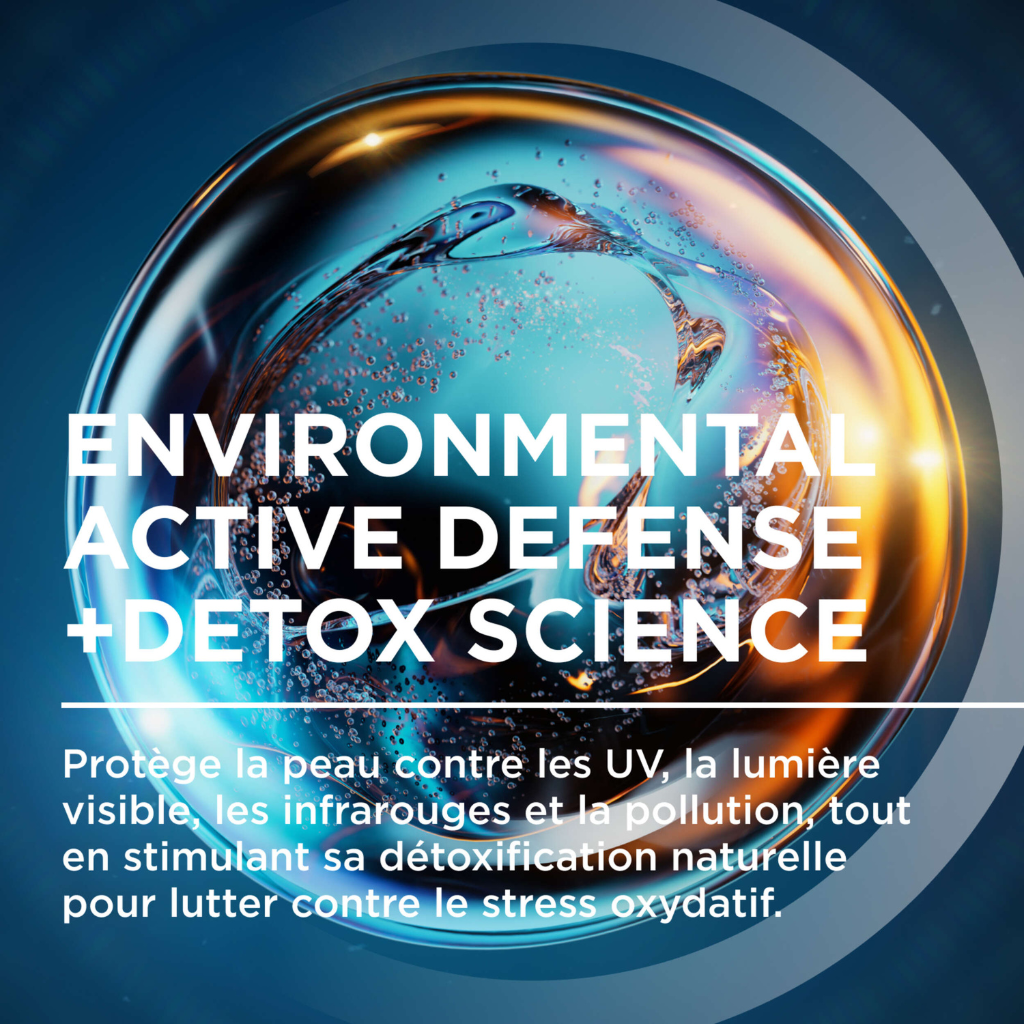 Bioderma Photoderm XDefense, Environmental Active Defense infographic in French