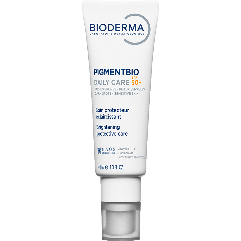 Bioderma PigmentBio 40ml, front of the tube with the clear cap