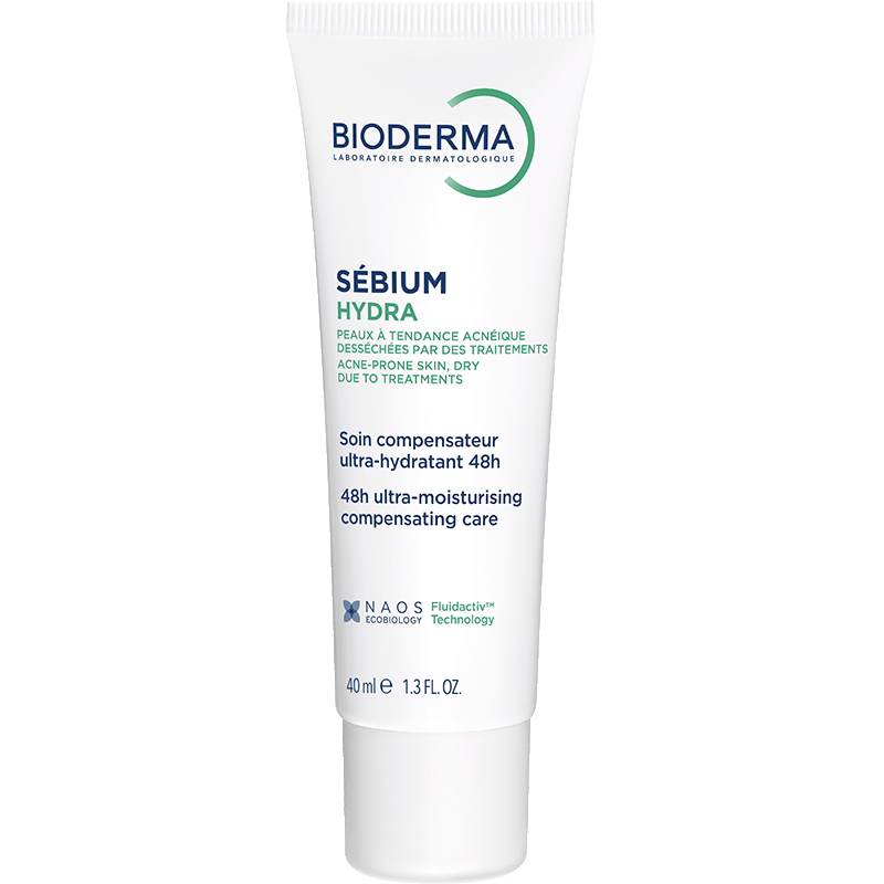 Bioderma Sébium Hydra 40ml moisturizer, front of the tube in the new packaging