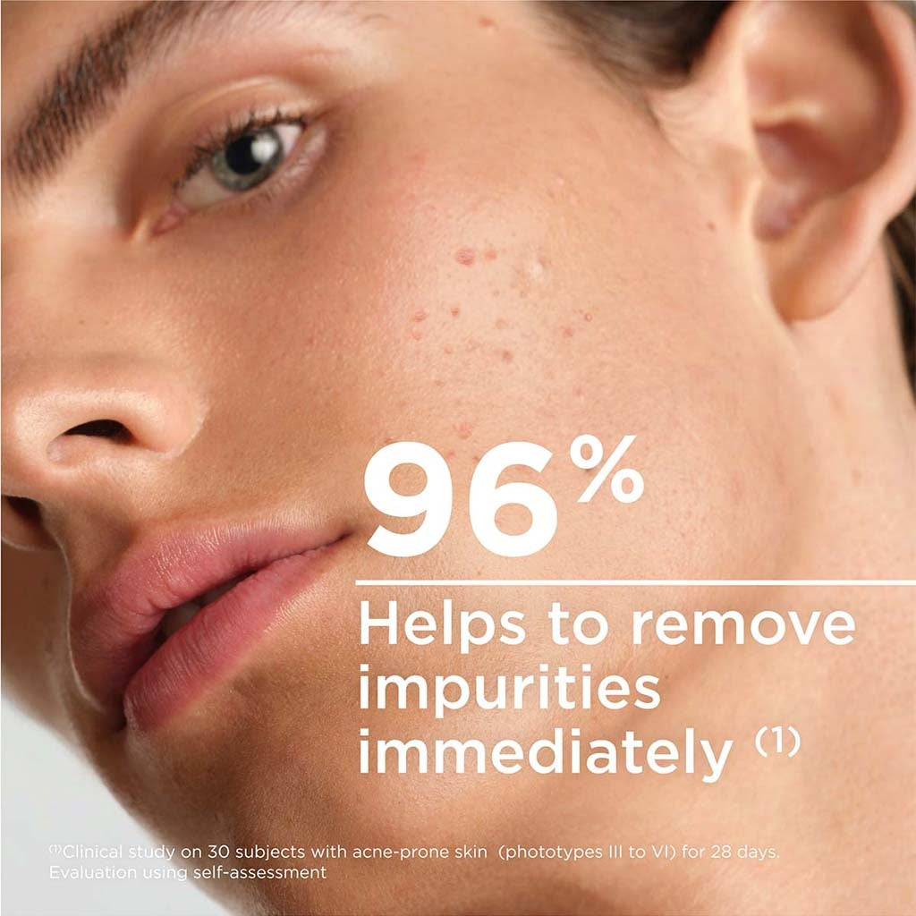 Bioderma Sébium, close-up of a face with study results