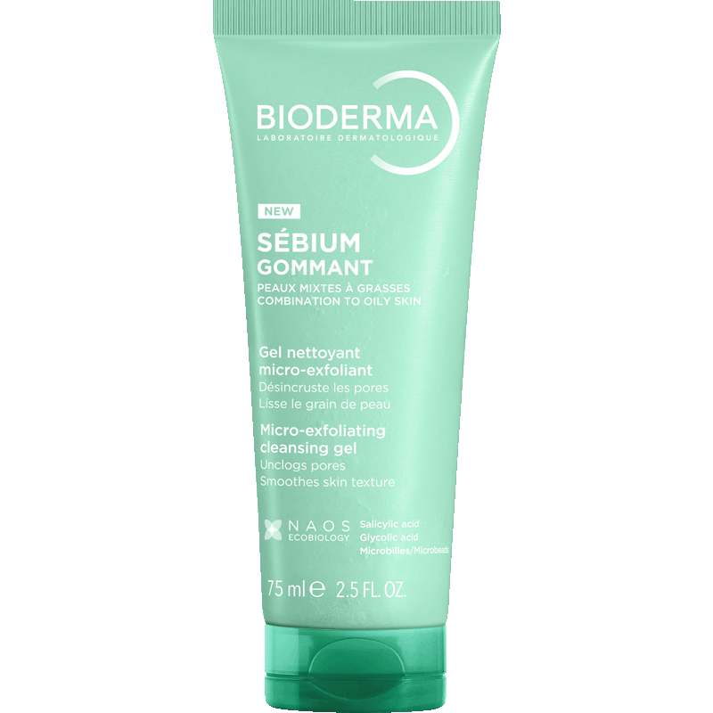 Bioderma Sébium 75ml, front of the tube with the green cap