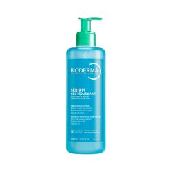 Bioderma Sébium, front of the pump bottle on a wide white background