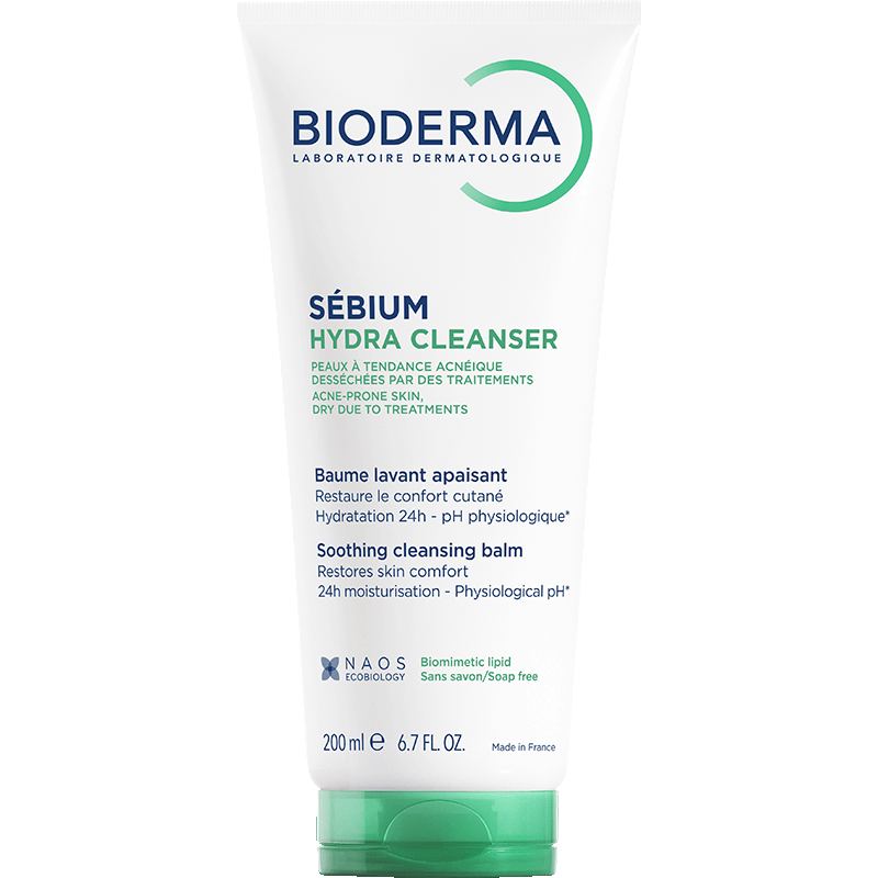 Bioderma Sébium Hydra Cleanser 200ml, front of the tube with the green cap