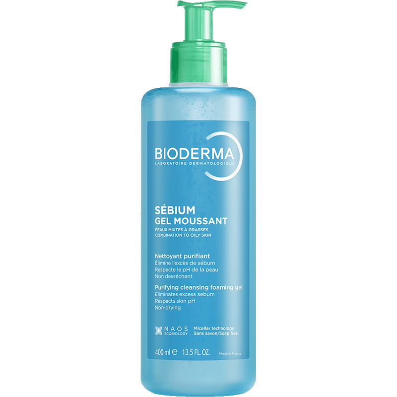 Bioderma Sébium 400ml, front of the pump bottle
