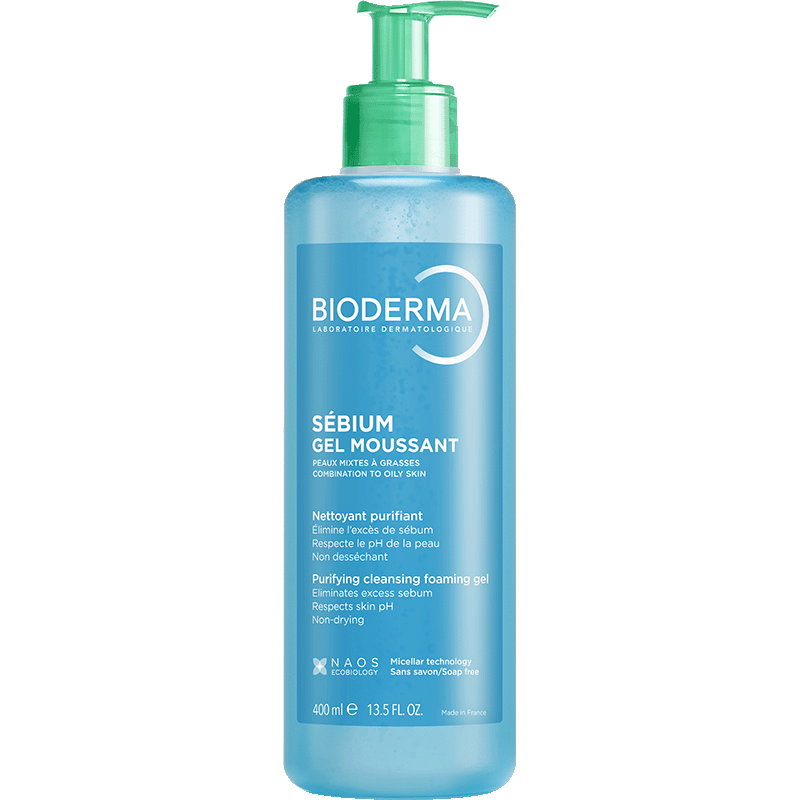 Bioderma Sébium, front of the pump bottle in the new packaging