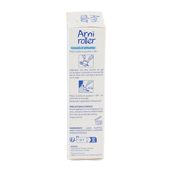 Boiron Arniroller, back of the box with directions