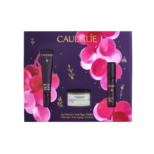 Caudalie Premier Cru Anti-Aging Coffret Gift Set with serum, eye cream, and face cream, view 1