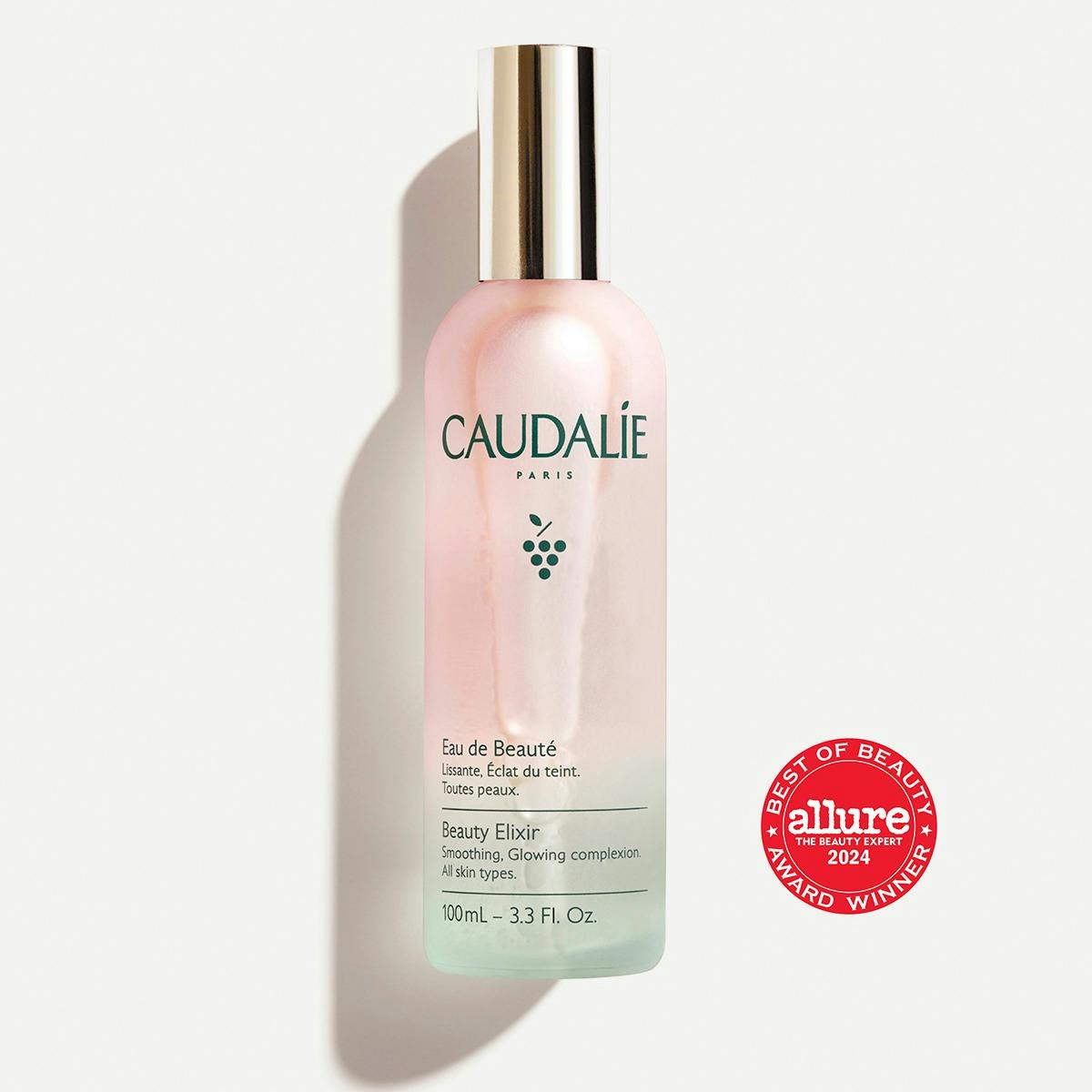 Caudalie Eau de Beauté Radiance Mist 100ml, front of the spray bottle