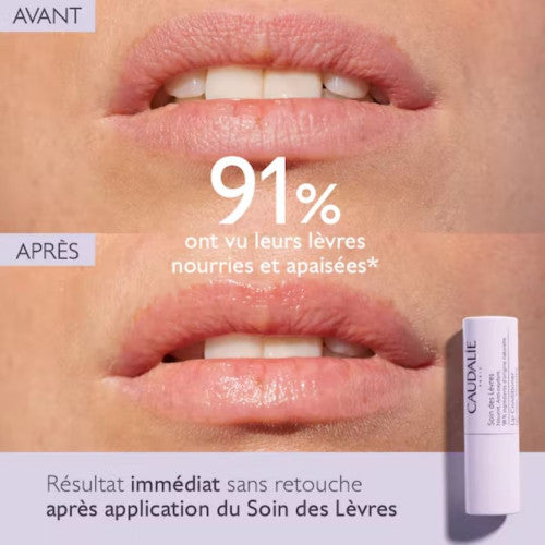 Caudalie Lip Care Duo Set of 2 Sticks with grape polyphenols and shea butter, packaging detail