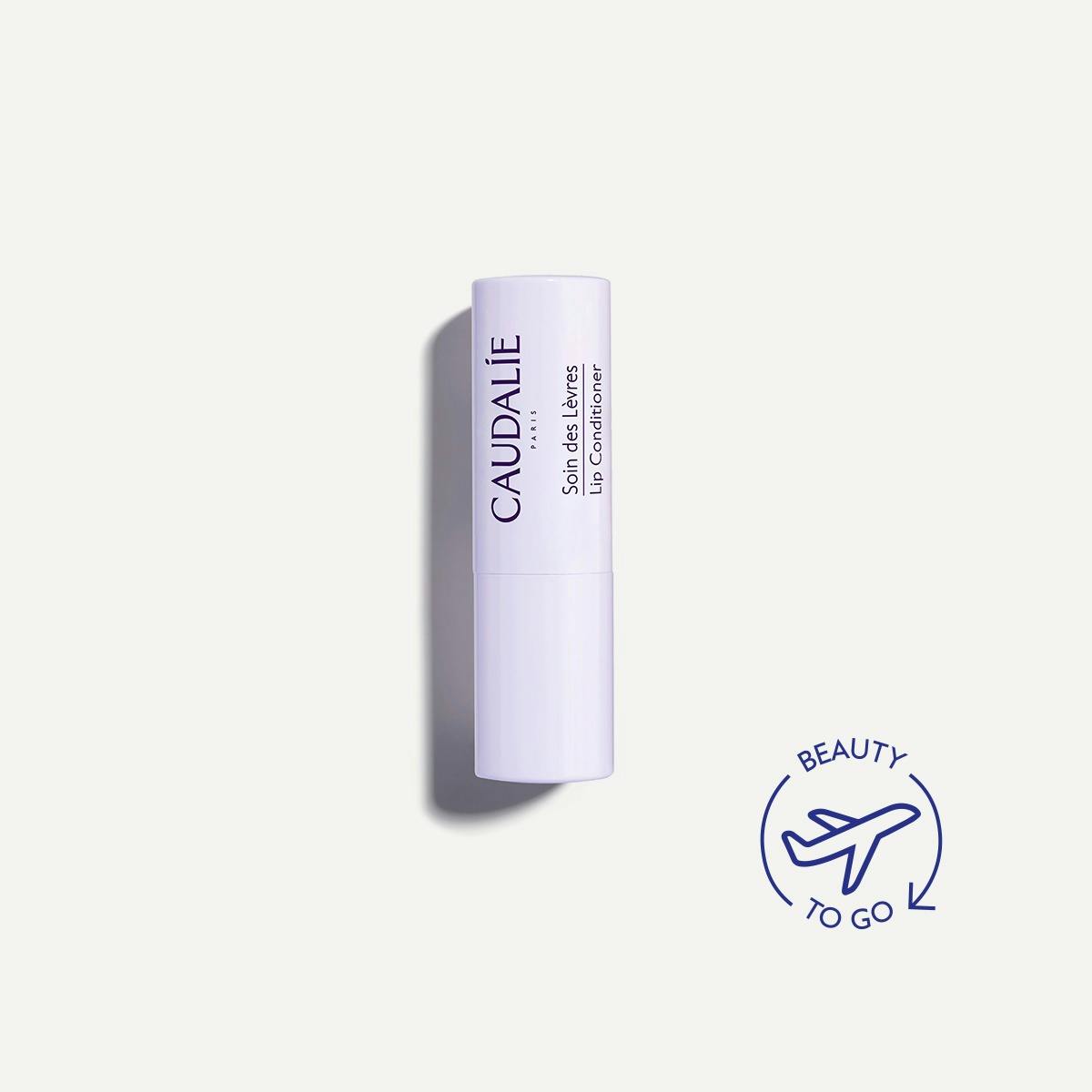 Caudalie Lip Care Stick, front of the stick with a Beauty To Go badge