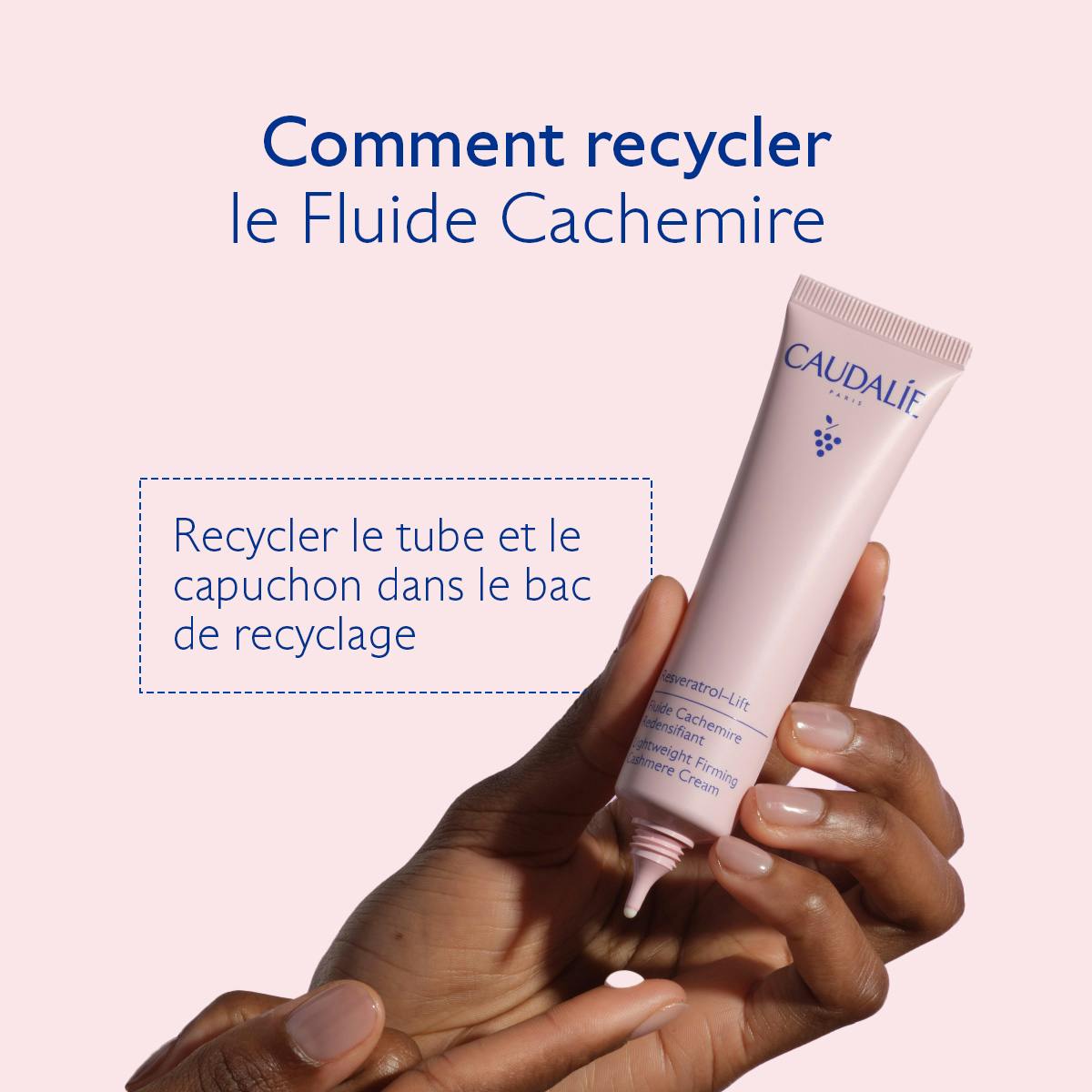 Caudalie Resveratrol-Lift, recycling instructions for the tube and cap