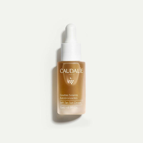 Caudalie Self-Tanning Sun Drops 15ml bottle with organic grape water formula, view 1