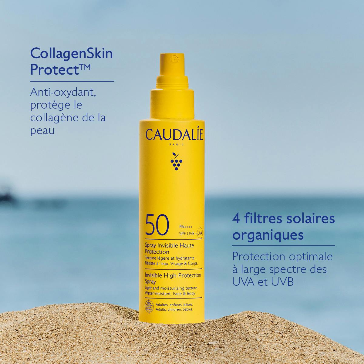 Caudalie Milky Sun Spray, key ingredients: CollagenSkin Protect and four organic UV filters