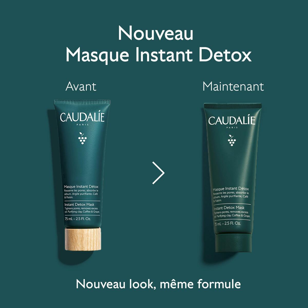 Caudalie Vinoclean, old and new packaging side by side