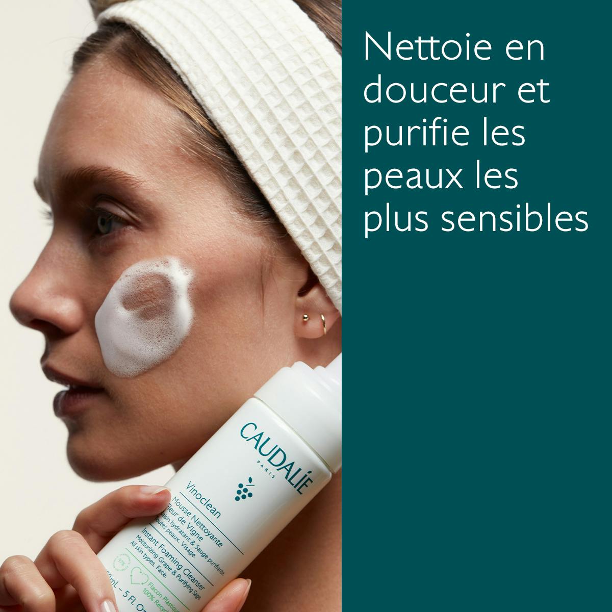 Caudalie Vinoclean, applied to the face