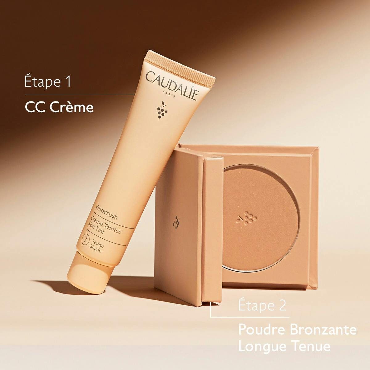 Caudalie Vinocrush, two-step routine with the CC cream and bronzing powder