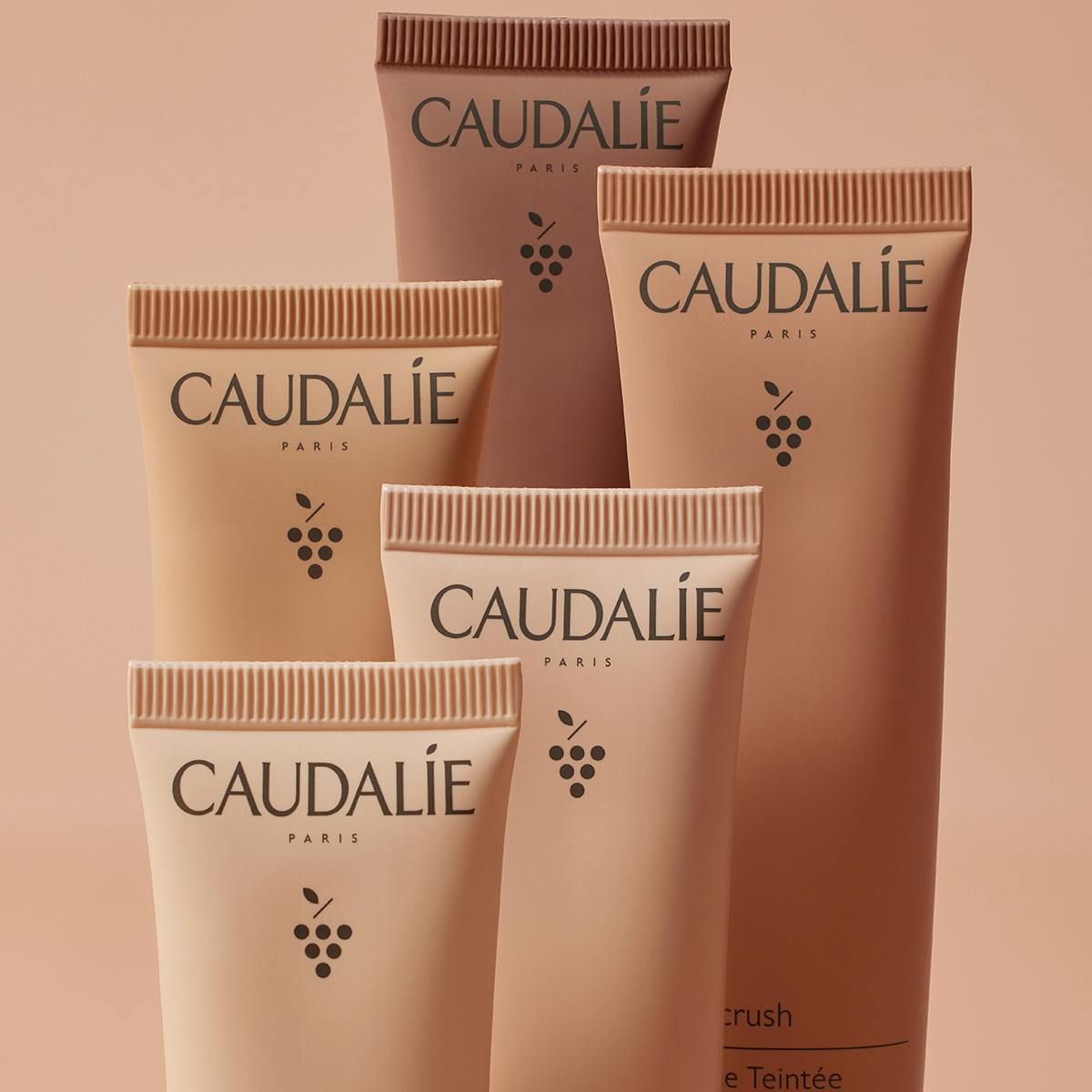 Caudalie Vinocrush, five tubes in different shades