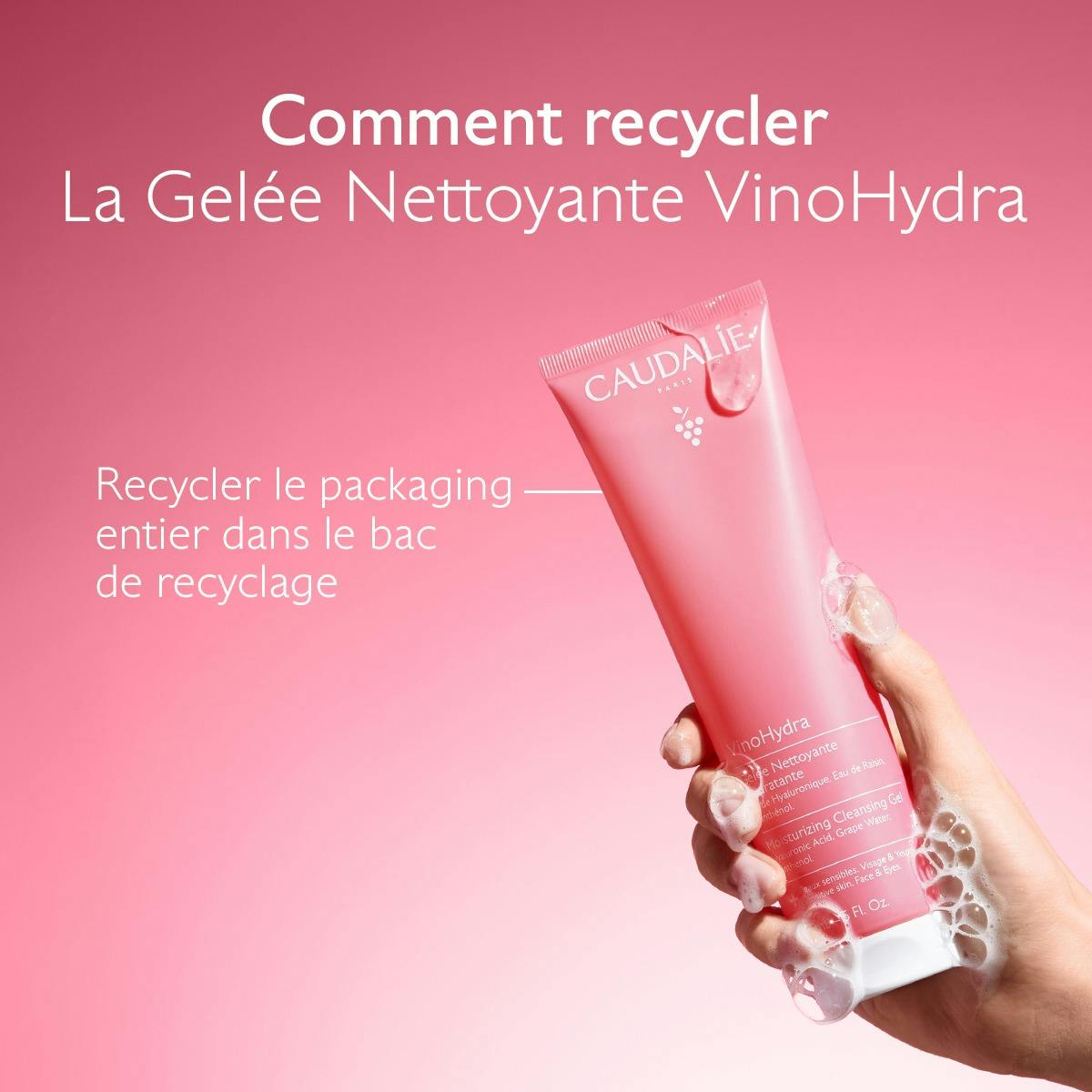 Caudalie Vinohydra, recycling instructions for the tube
