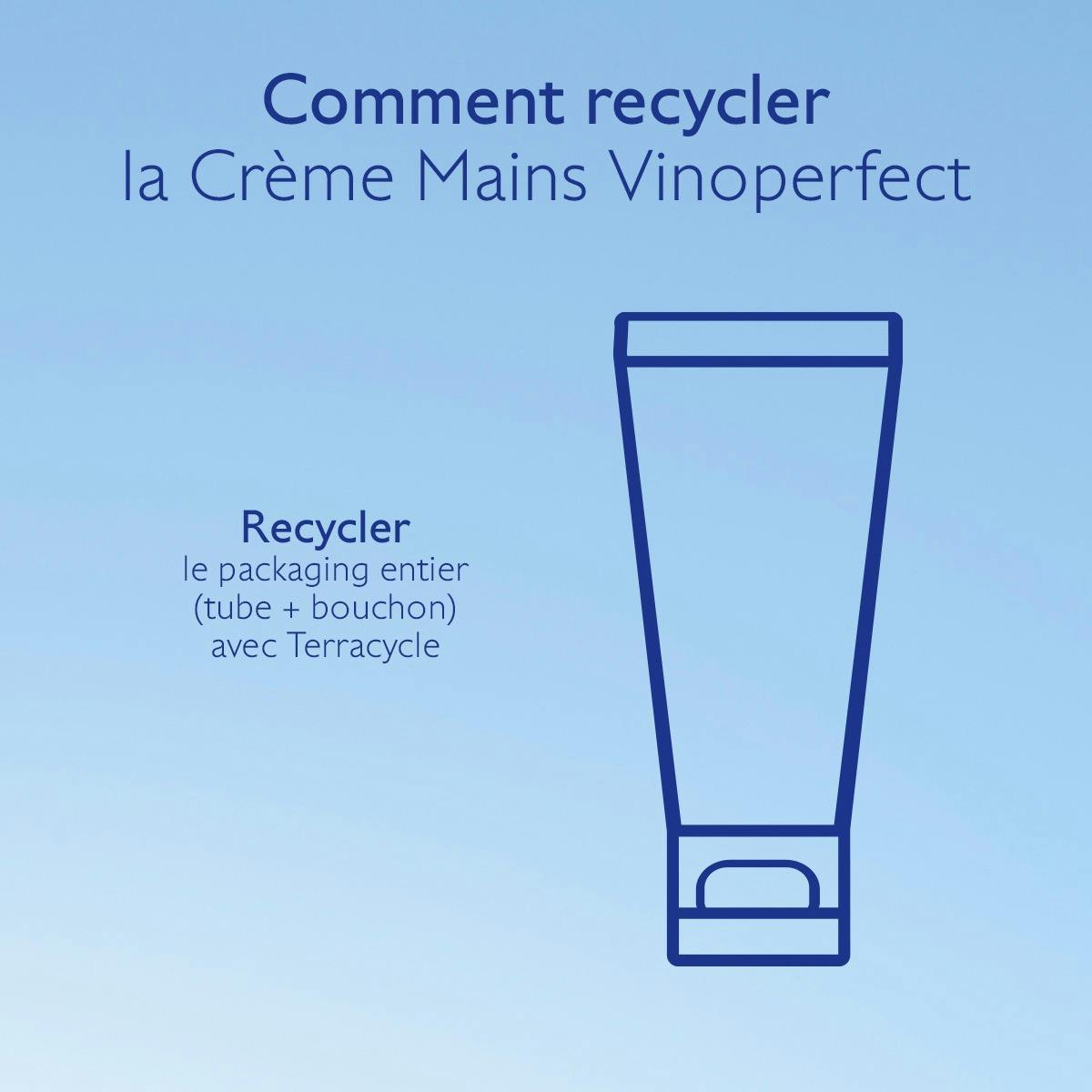 Caudalie Vinoperfect, recycling instructions for the tube and cap
